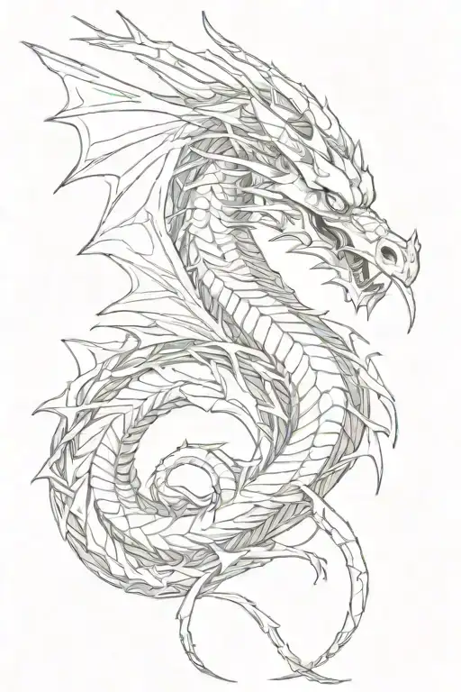 Lightning Bolt Shaped Like A Dragon Wrapped