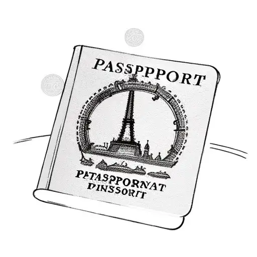 A Passport With Various Travel Landmarks As Stamps