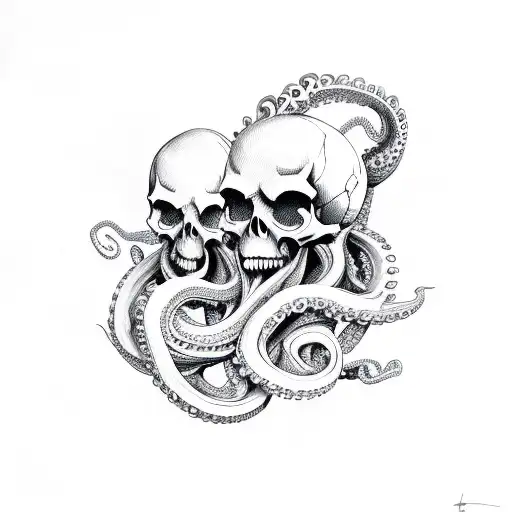 Skull And Octopus