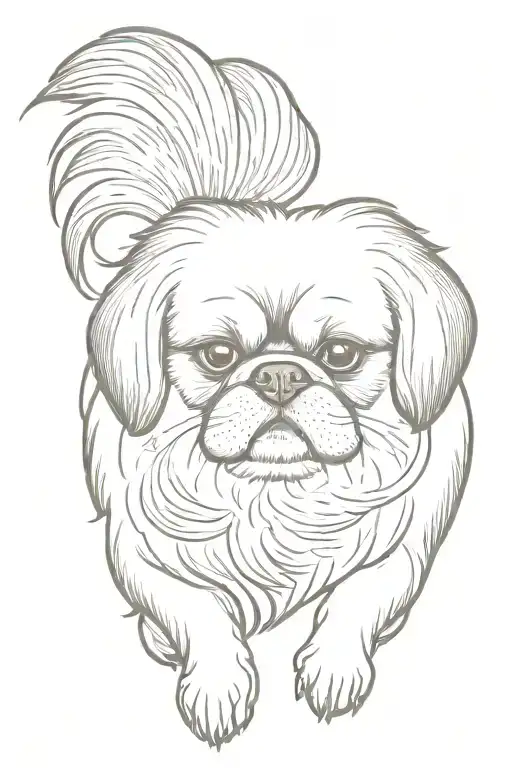 Pekingese Dog Wearing