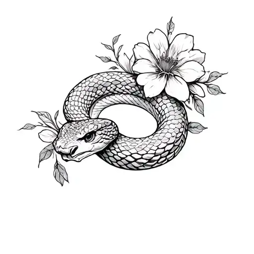 A Snake With Flowers