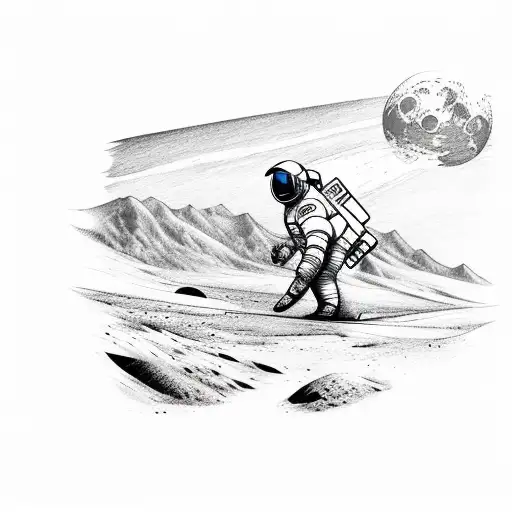 Astronaut Skating On The Moon