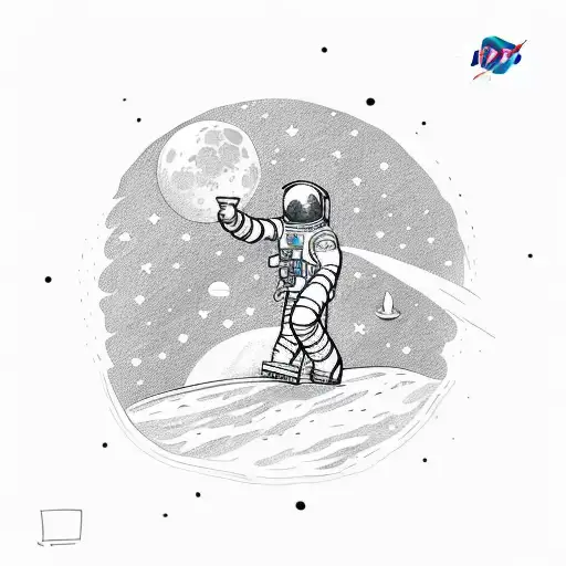 Astronaut On A Skateboard On The Moon