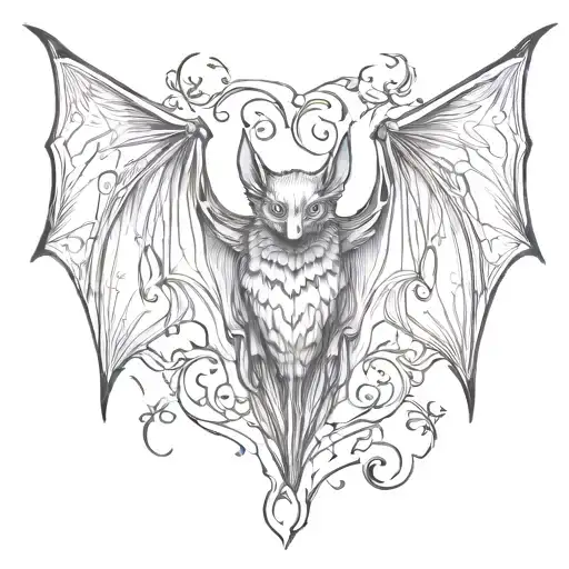 Bat With Wings Spread