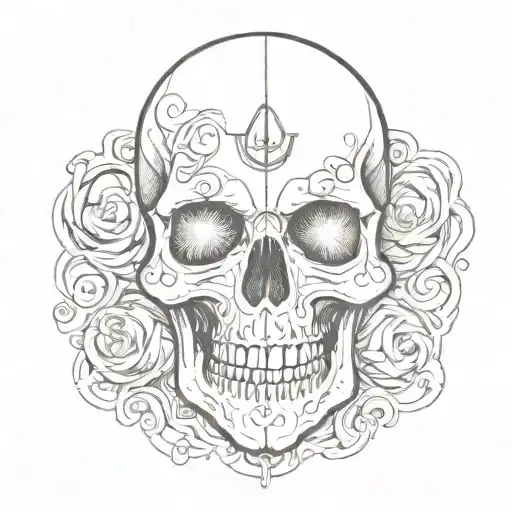 Skull Painted With Harry Potter Style Patterns
