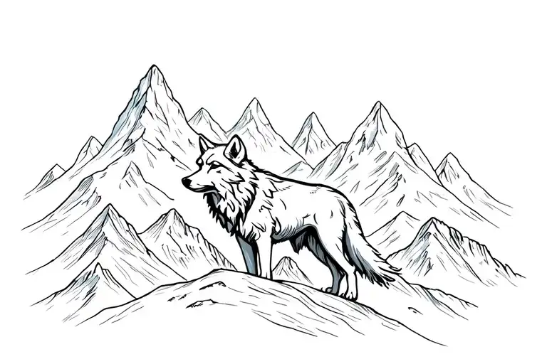 Wolf In Mountains