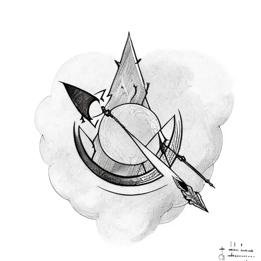 Arrow With A Crescent Moon