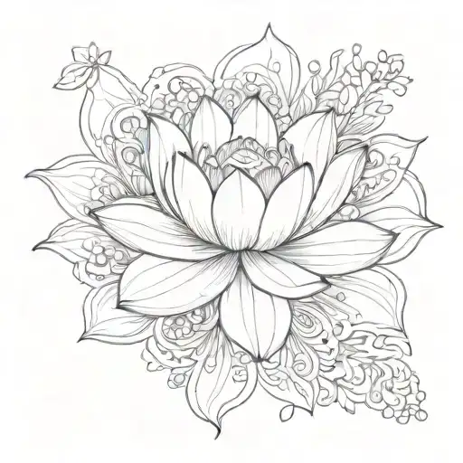Lotus Flower And Animal
