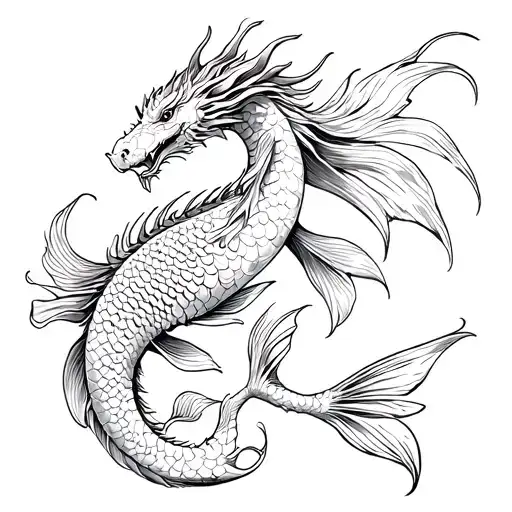 Dragon & Koi Fish