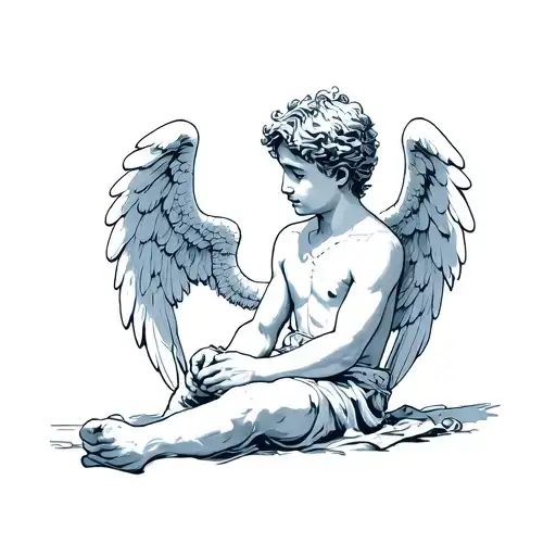 Angel Boy Sitting