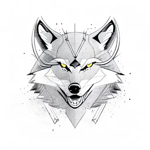 Bow And Arrow With Wolf