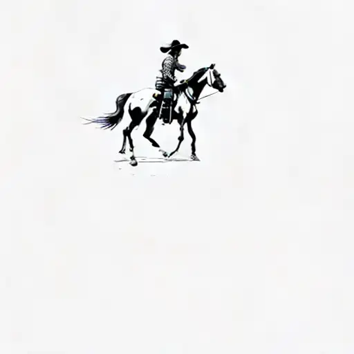 A Cowboy Riding A Horse