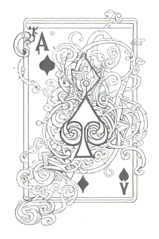 Music Notes And Spades Playing Card