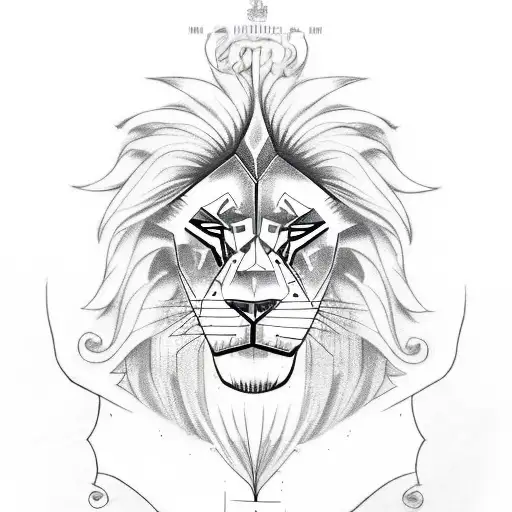 A Sketch-style Tattoo Of A Lion King Playing A Guitar While Riding A Motorbike