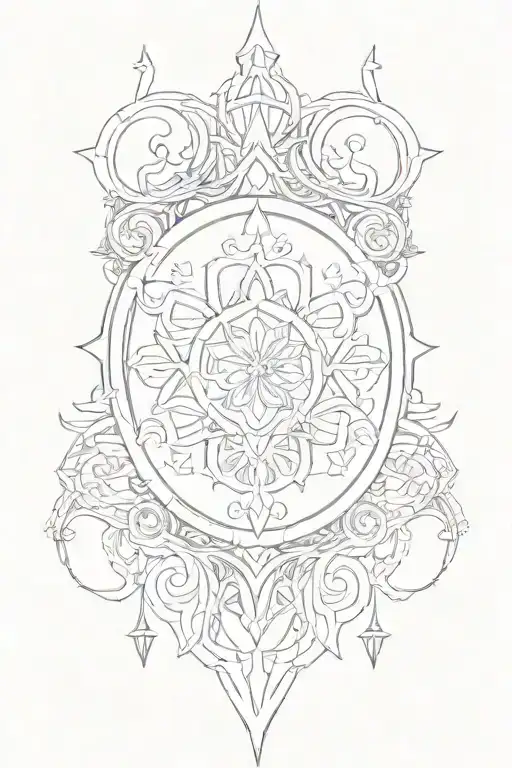 Kingdom Hearts With Mandala Design