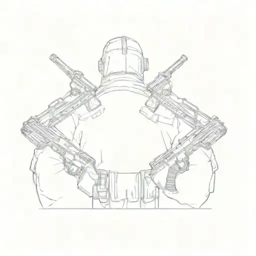 A Soldier Holding A Gun