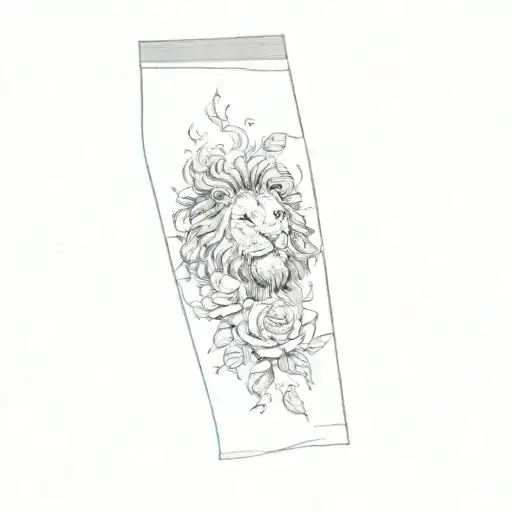 A Lion And Crab Surrounded By Roses