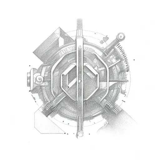 Wrench Music Heart Handshake Tattoo