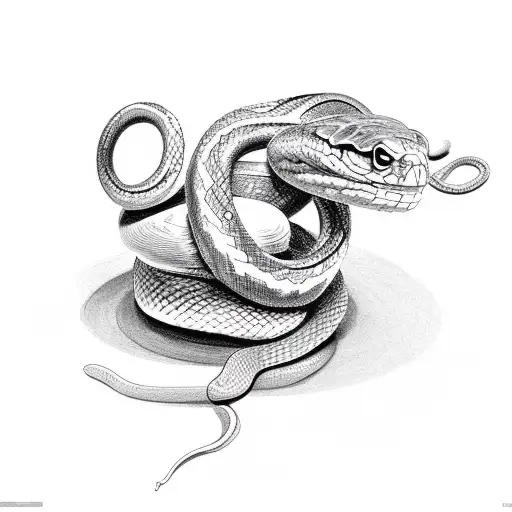 Snake Wrapped Around An Apple