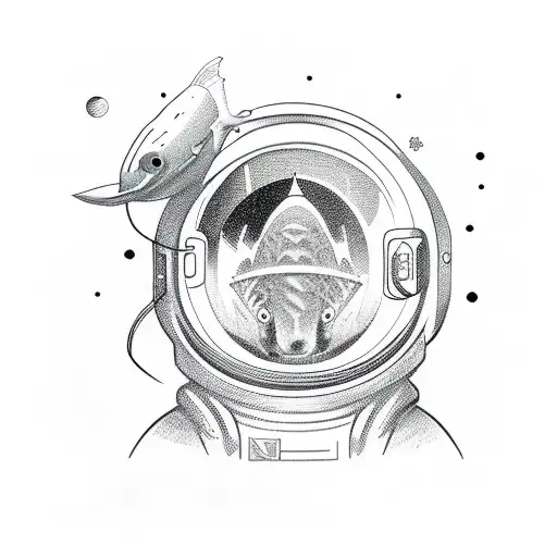 Astronaut With Fish Bowl Head