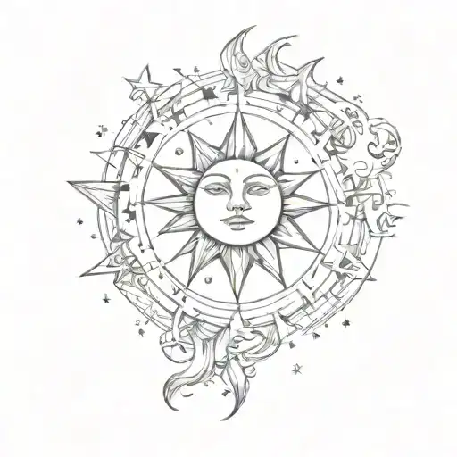 Sun And Moon And Stars