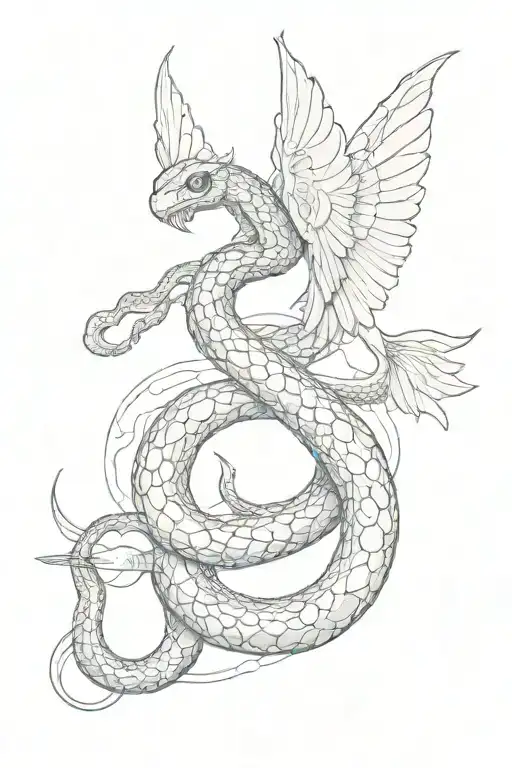 Snake With Wings In The Sky