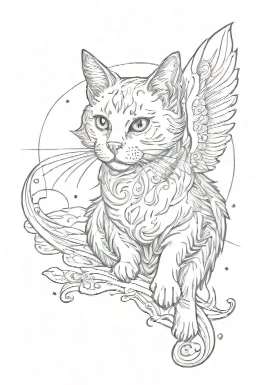 Cat With Wings In The Sky