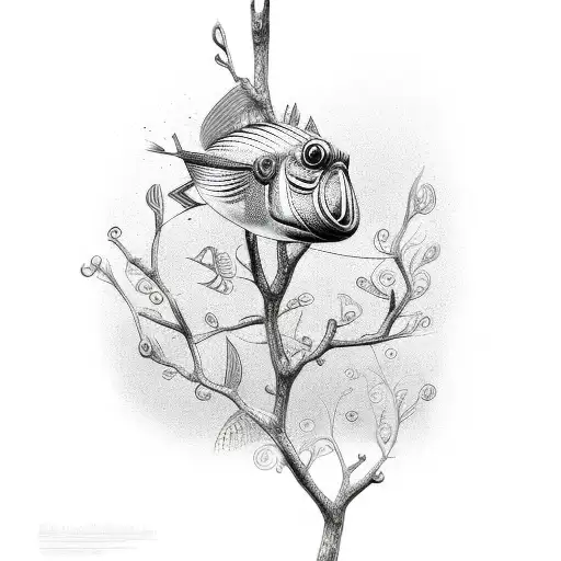 Bird Tree Bell Fish