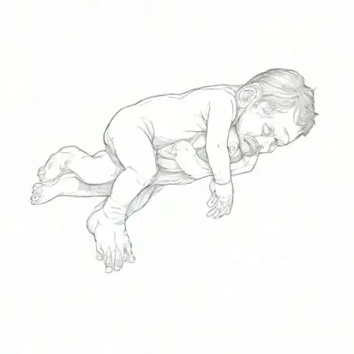 A Newborn Baby In A Man's Arms