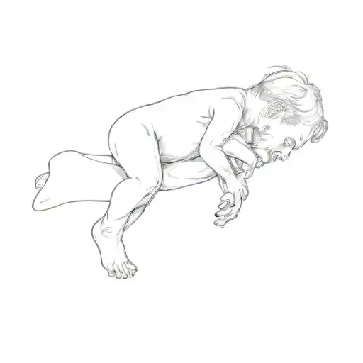 A Newborn Baby In A Man's Arms