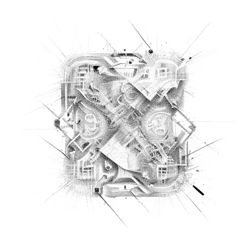 An Abstract Representation Of Software Code Forming A Chaotic Mosh Pit