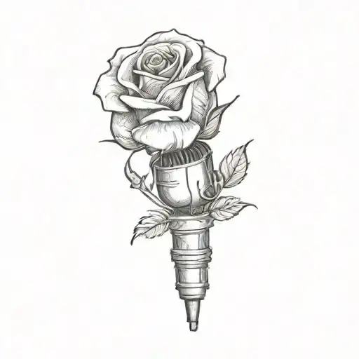 A Microphone And Rose