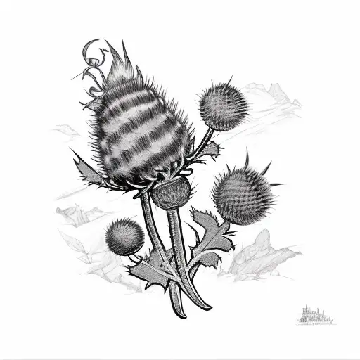 Scottish Thistle And Bruce Tartan