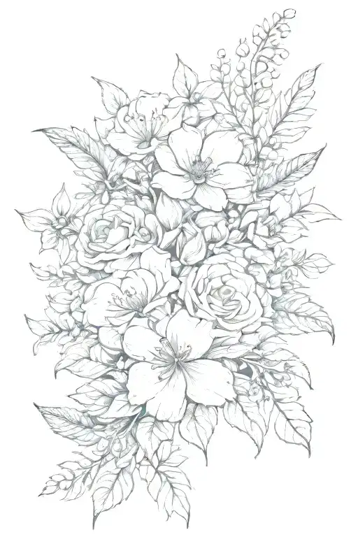 January February March December Birth Month Flower Bouquet