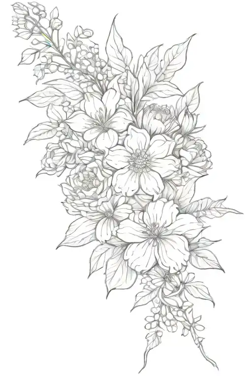 May February March July August Birth Flower Bouquet