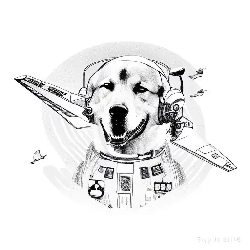 A Pilot Flying A Plane With A Loyal Dog As Their Co-pilot