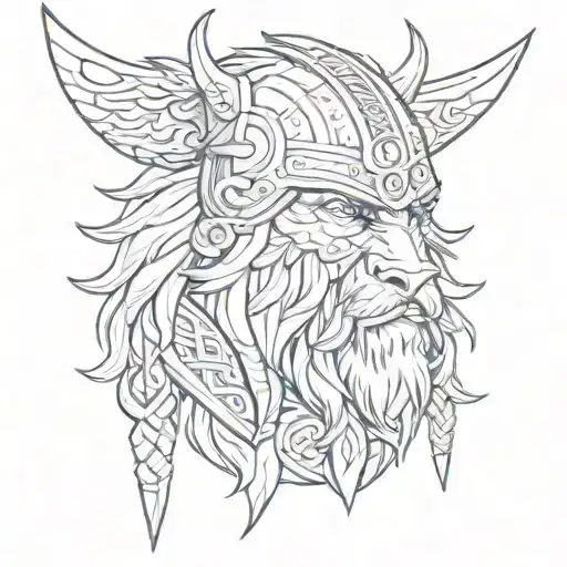 Viking Warrior Wearing Wolf Head On Top
