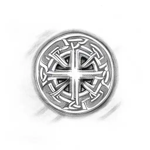 Celtic Cross With Snake Japanese Writing