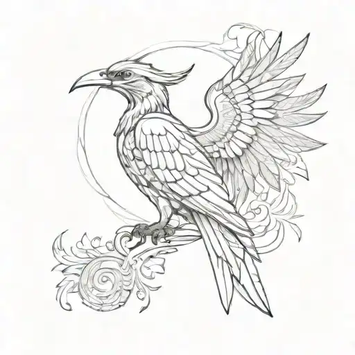 Maat With A Phoenix And A Quill