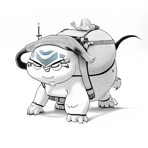Stewie From Family Guy Ridding Appa From Avatar The Last Airbender