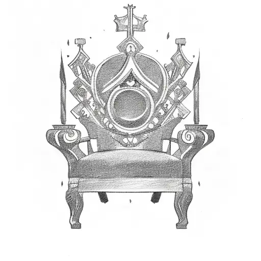Throne W A Crown Hanging From The Top Left Beam Of The Chair