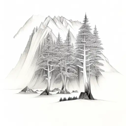 Nature With Mountains And Trees