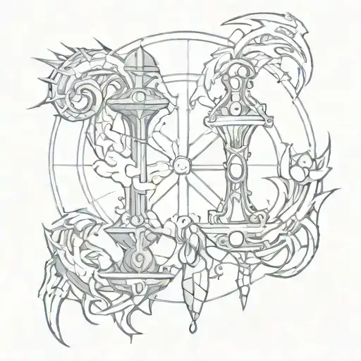 Zodiac Signs Libra And Scorpio With Ice Spikes