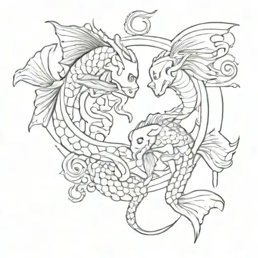 Pisces And Scorpio Couple Tattoos For Lovers