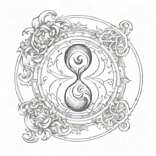 Hour Glass Ying Yang Symbol