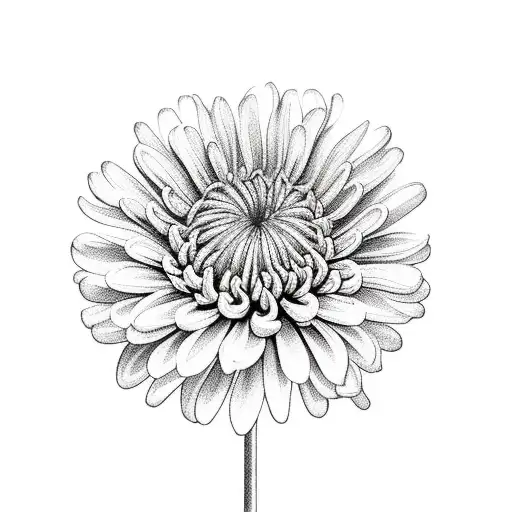 Chrysanthemum Flower With A Snake Interwine To The Stem