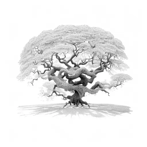 Oak Tree With Long Roots