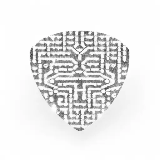 A Guitar Pick With A Binary Code Pattern