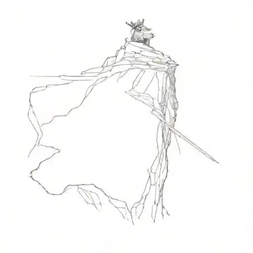 A King Standing On Top Of A Mountain