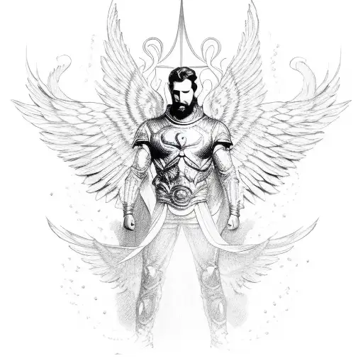 Ascendend Man With Wings In Heaven